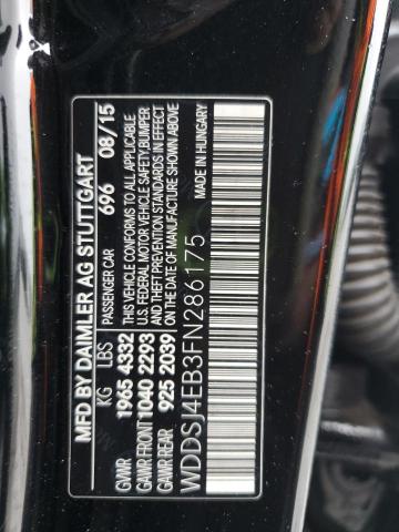 WDDSJ4EB3FN286175 - 2015 MERCEDES-BENZ CLA 250 أسود صورة 12