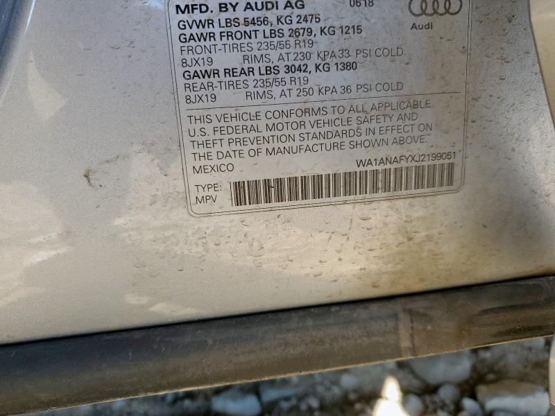 WA1ANAFYXJ2199051 - 2018 AUDI Q5 PREMIUM ვერცხლისფერი ფოტო 13