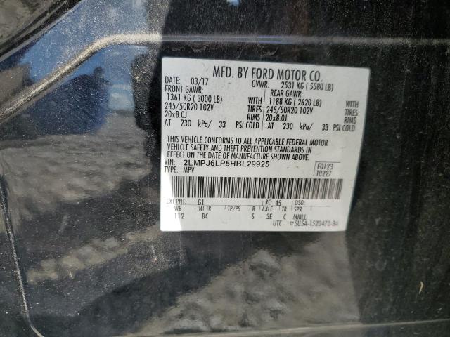 2LMPJ6LP5HBL29925 - 2017 LINCOLN MKX RESERVE أسود صورة 13