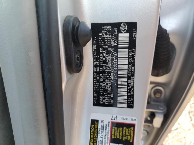 4T1BK1FK6CU517782 - 2012 TOYOTA CAMRY SE ვერცხლისფერი ფოტო 12