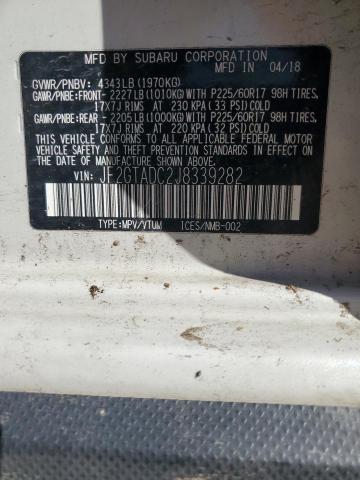 JF2GTADC2J8339282 - 2018 SUBARU CROSSTREK PREMIUM თეთრი ფოტო 14