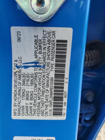 19XFL2H84PE019384 - 2023 HONDA CIVIC SPORT Көк фото 13