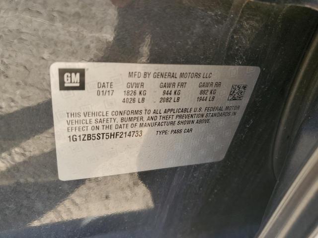 1G1ZB5ST5HF214733 - 2017 CHEVROLET MALIBU LS Gri fotoğraf 12