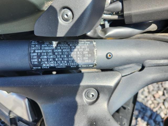 JKAENED13KDA12885 - 2019 KAWASAKI EN650 D GREEN photo 9