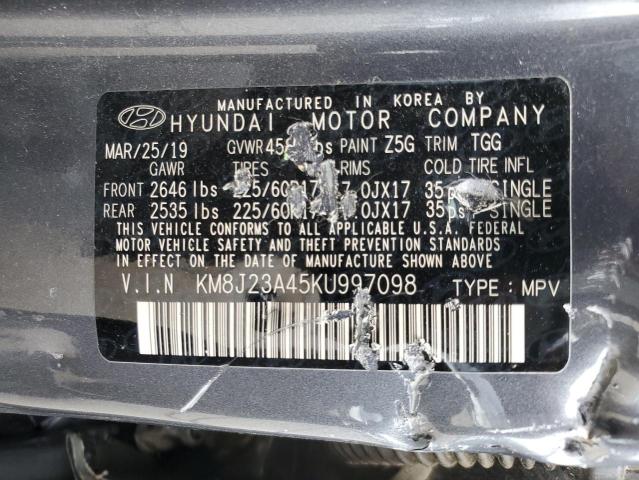 KM8J23A45KU997098 - 2019 HYUNDAI TUCSON SE Grau Foto 13
