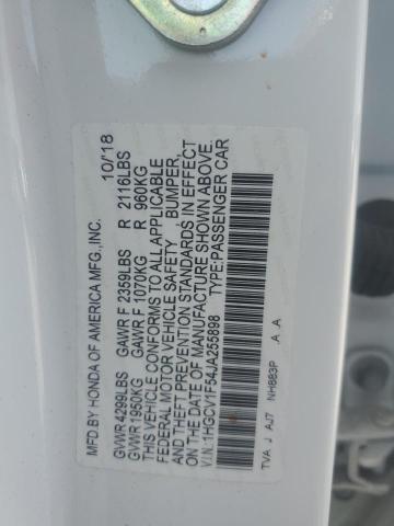 1HGCV1F54JA255898 - 2018 HONDA ACCORD EXL WHITE photo 12