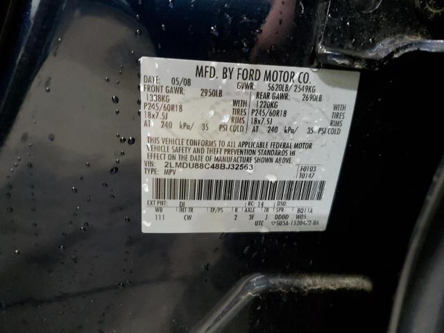 2LMDU88C48BJ32563 - 2008 LINCOLN MKX BLUE photo 13