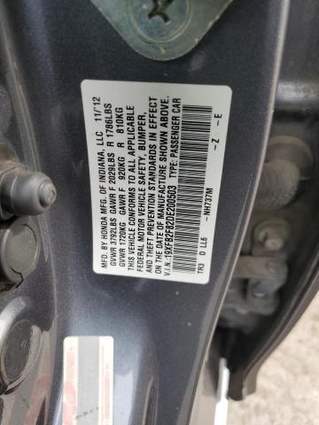 19XFB2F82DE200503 - 2013 HONDA CIVIC EX GRAY photo 13