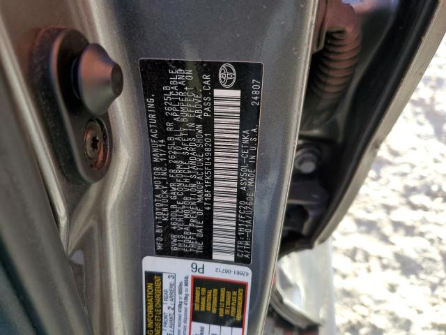 4T1BF1FK5FU498201 - 2015 TOYOTA CAMRY LE GRAY photo 12