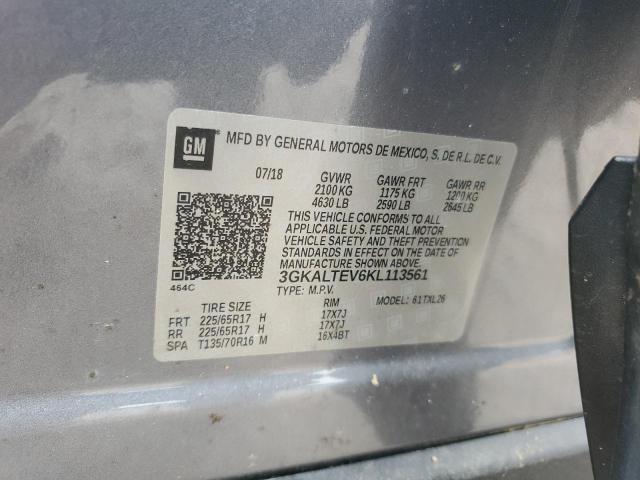 3GKALTEV6KL113561 - 2019 GMC TERRAIN SLE ნაცრისფერი ფოტო 13