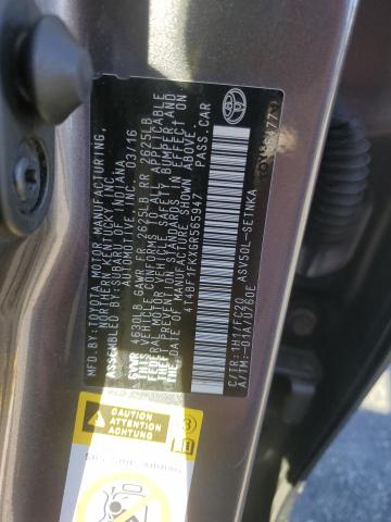 4T4BF1FKXGR565947 - 2016 TOYOTA CAMRY LE GRAY photo 12