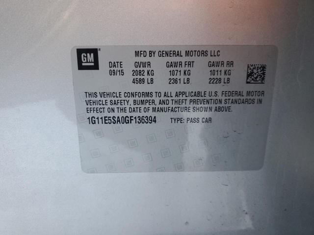 1G11E5SA0GF136394 - 2016 CHEVROLET MALIBU LIM LTZ SILVER photo 12