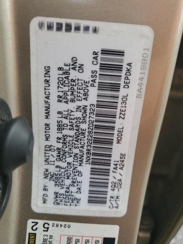 1NXBR32E28Z027323 - 2008 TOYOTA COROLLA CE Қоңыр фото 13