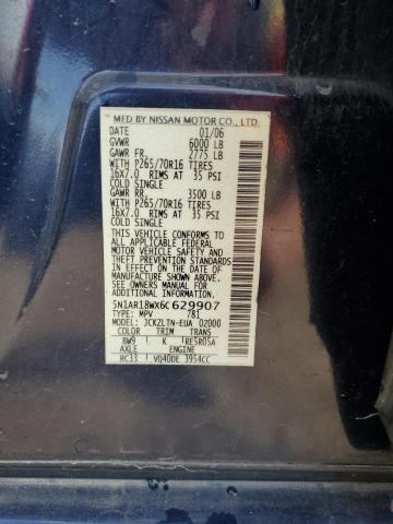 5N1AR18WX6C629907 - 2006 NISSAN PATHFINDER LE Կապույտ լուսանկար 12