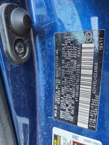 4T1BE46K79U372916 - 2009 TOYOTA CAMRY BASE ლურჯი ფოტო 12