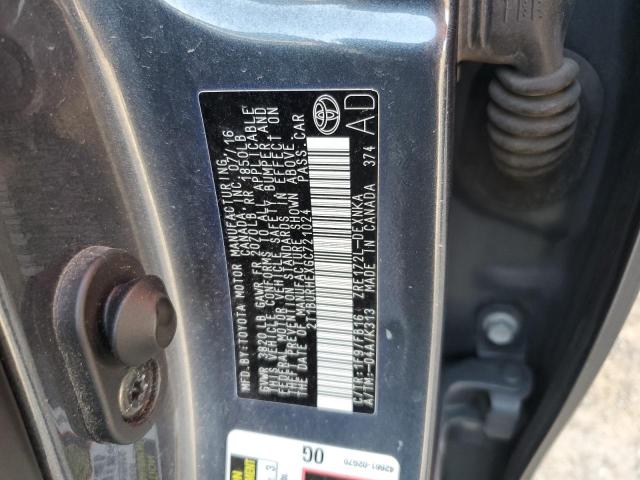 2T1BURHEXGC721024 - 2016 TOYOTA COROLLA L BLACK photo 12