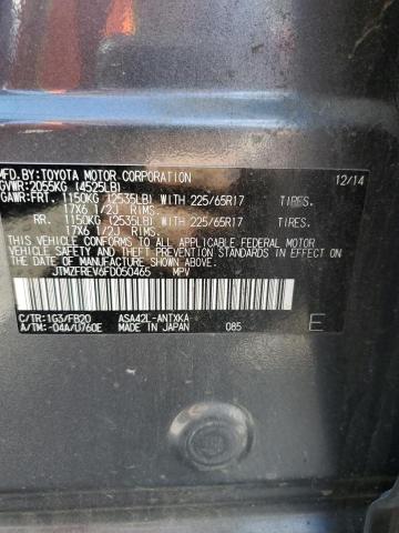 JTMZFREV6FD050465 - 2015 TOYOTA RAV4 LE GRAY photo 13