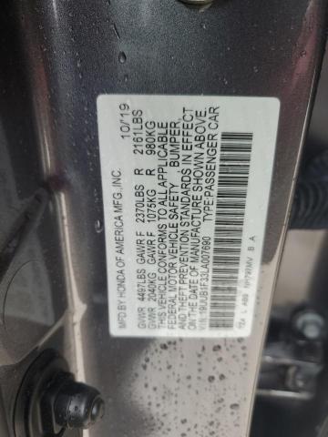 19UUB1F33LA007690 - 2020 ACURA TLX GRAY photo 12