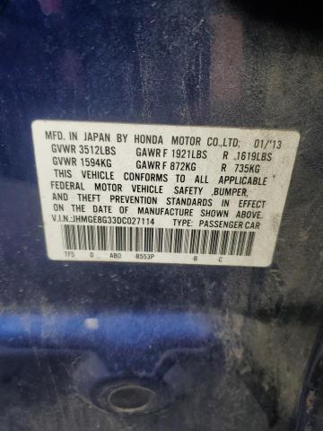 JHMGE8G33DC027114 - 2013 HONDA FIT 蓝色 照片 12