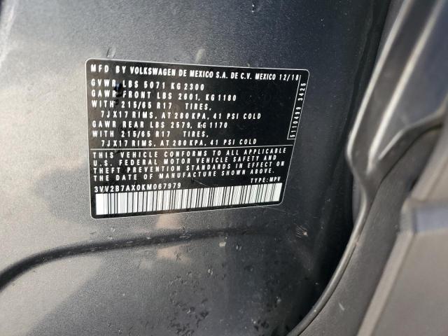 3VV2B7AX0KM067979 - 2019 VOLKSWAGEN TIGUAN SE SILVER photo 14