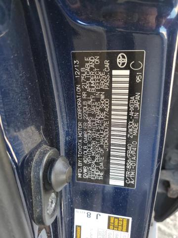 JTDKN3DU7E1774000 - 2014 TOYOTA PRIUS 蓝色 照片 12