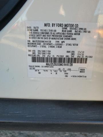 MAJ3S2GEXMC444128 - 2021 FORD ECOSPORT SE თეთრი ფოტო 12