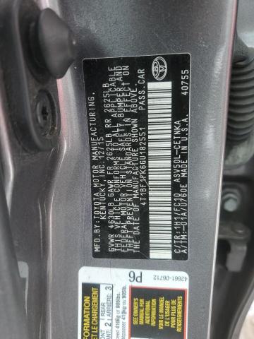 4T1BF1FK6GU182551 - 2016 TOYOTA CAMRY LE 石墨色 照片 12