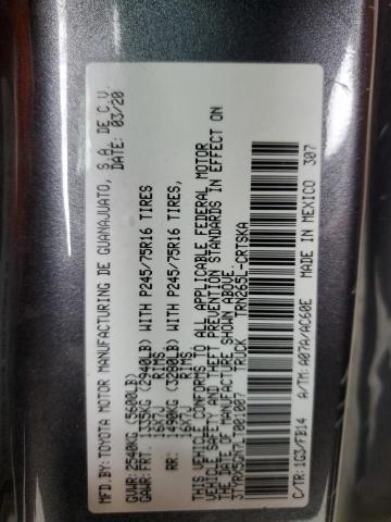 3TYRX5GN7LT001007 - 2020 TOYOTA TACOMA ACCESS CAB Сірий фото 12