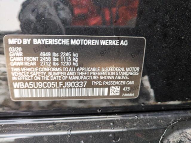 WBA5U9C05LFJ90337 - 2020 BMW M340XI BLACK photo 12