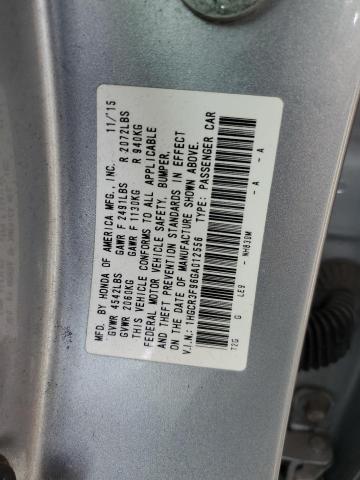 1HGCR3F96GA012556 - 2016 HONDA ACCORD TOURING SILVER photo 12