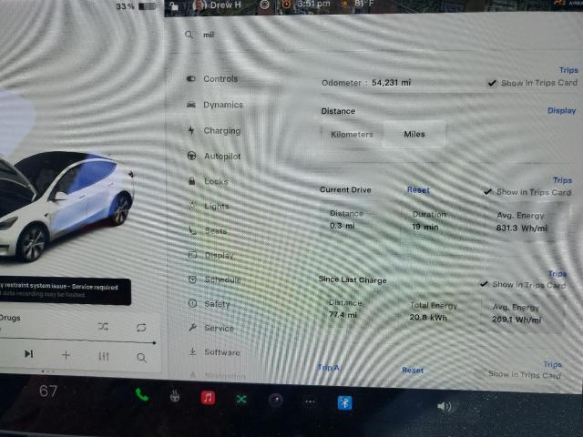 7SAYGDEE4NF339544 - 2022 TESLA MODEL Y თეთრი ფოტო 9