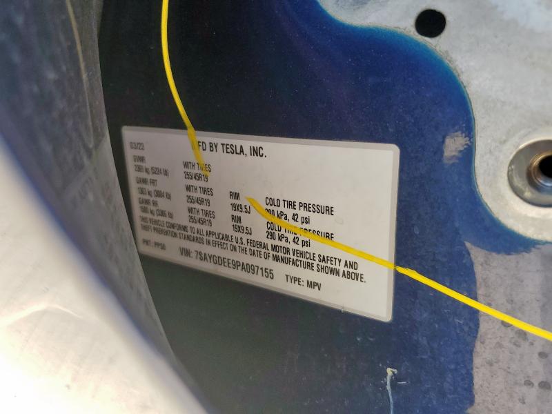 7SAYGDEE9PA097155 - 2023 TESLA MODEL Y 蓝色 照片 13