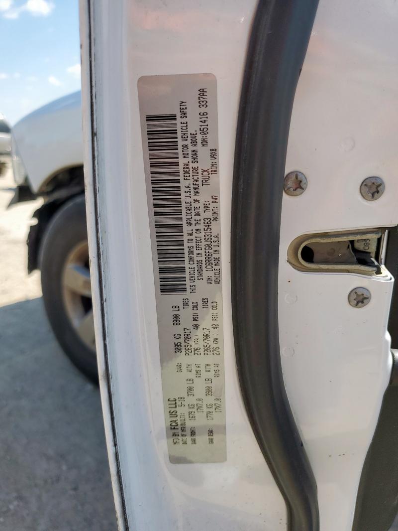 1C6RR6FG0JS315463 - 2018 RAM 1500 ST Weiß Foto 13