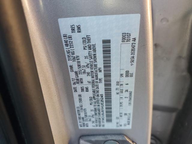 1FMCU9J91HUE25245 - 2017 FORD ESCAPE TITANIUM SILVER photo 13