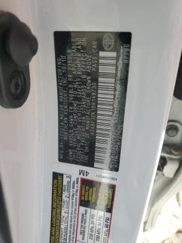 4T4BF3EK1BR149730 - 2011 TOYOTA CAMRY BASE Weiß Foto 12