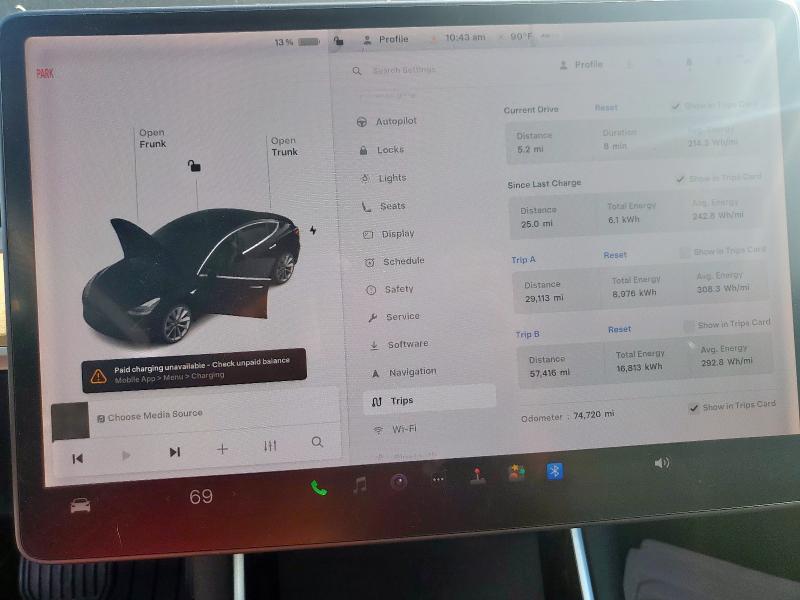 5YJ3E1EB2LF666331 - 2020 TESLA MODEL 3 Սև լուսանկար 9