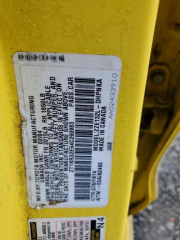 2T1KR32E54C290983 - 2004 TOYOTA COROLLA MA XR YELLOW photo 13