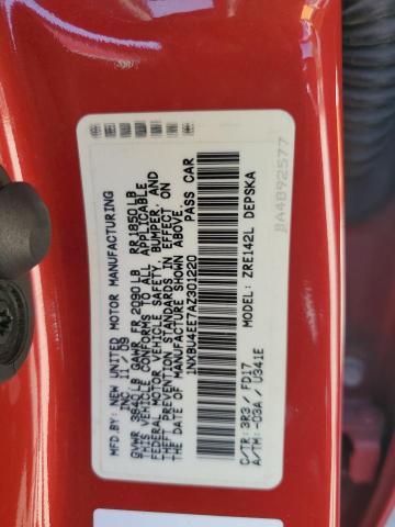 1NXBU4EE7AZ301220 - 2010 TOYOTA COROLLA BASE წითელი ფოტო 12