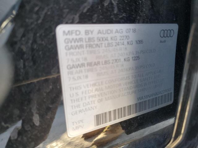 WA18NAF4XJA228047 - 2018 AUDI A4 ALLROAD PREMIUM PLUS BLACK photo 12