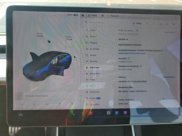 5YJ3E1EC6LF624625 - 2020 TESLA MODEL 3 蓝色 照片 9