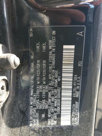 5TDDK3DC6FS094862 - 2015 TOYOTA SIENNA XLE أسود صورة 12