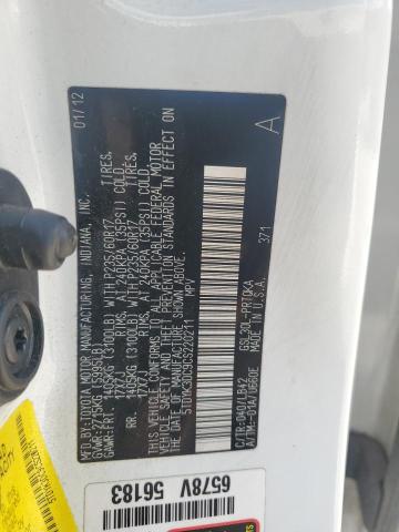 5TDYK3DC9CS220211 - 2012 TOYOTA SIENNA XLE أبيض صورة 13