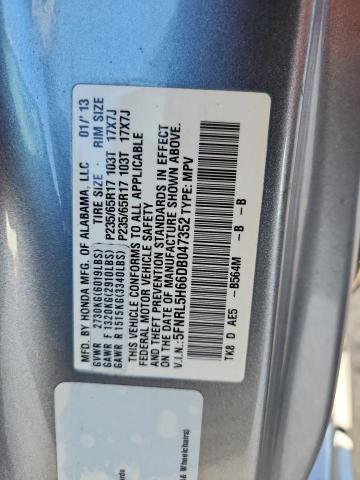 5FNRL5H66DB047352 - 2013 HONDA ODYSSEY EXL BLUE photo 14
