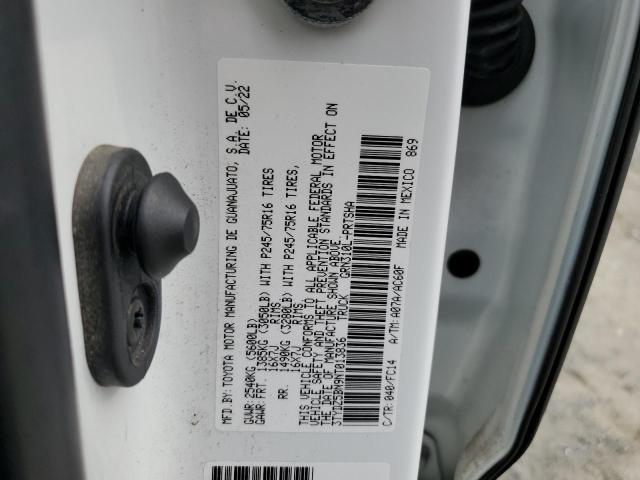 3TYDZ5BN9NT013836 - 2022 TOYOTA TACOMA DOUBLE CAB WHITE photo 12