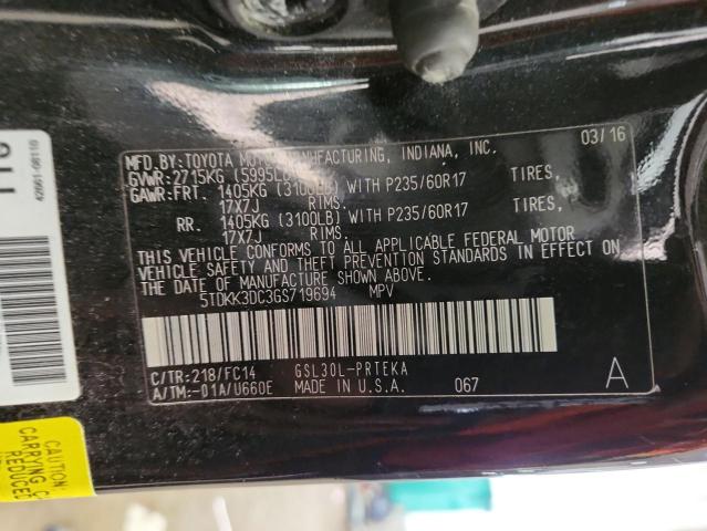 5TDKK3DC3GS719694 - 2016 TOYOTA SIENNA LE ლურჯი ფოტო 13