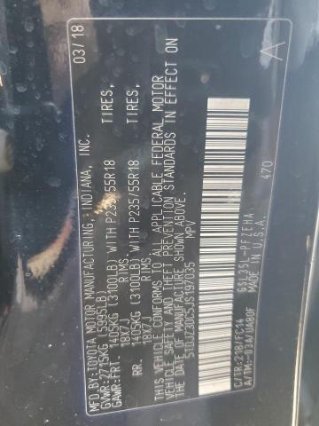 5TDJZ3DC5JS197035 - 2018 TOYOTA SIENNA LE Qara foto 13