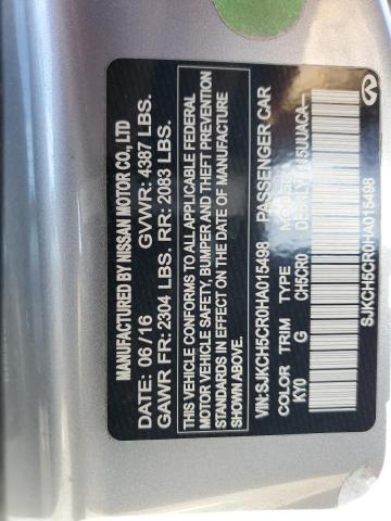 SJKCH5CR0HA015498 - 2017 INFINITI QX30 BASE SILVER photo 13