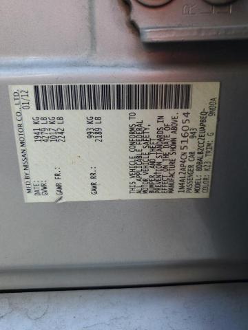 1N4AL2AP4CN516054 - 2012 NISSAN ALTIMA BASE SILVER photo 12