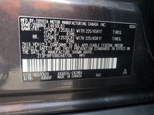 2T3P1RFVXRC487706 - 2024 TOYOTA RAV4 XLE Сұр фото 13