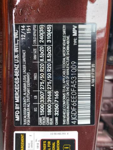 4JGDF6EE0FA531009 - 2015 MERCEDES-BENZ GL 450 4MATIC BURGUNDY photo 13